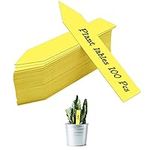 TEICHI 100Pcs Plastic Plant Labels,Plant Tags for Outdoor Plants, Garden Markers Waterproof for Seed Vegetables,Herb Flowers Vegetables 10x2cm (Yellow)