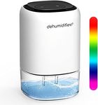 Dehumidifiers for Bathroom - Kitette Electric Dehumidifier for Bathroom with 50OZ Watertank, Quiet Deihumidifier for Bedroom Wardrobe Camper Trailer, 7 Color LED Light, Auto Shut Off