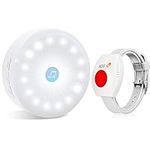 ChunHee Wireless Personal Alarm for Elderly- Caregiver Pager Emergency Call Bell Button Alarm System 150ft/45m with 1 Night Light Receiver & 1 Wrist Button