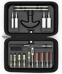 Marksman Precision Compact Pistol Cleaning Kit - Brass Jags - .22 9mm .357 .38 .380 .40 10mm .44 and .45 Caliber Handgun Revolver - Up to 8 inch Barrel - Retail Package (Black)