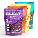 ELEAT High Protein Cereal - Low Sugar - Healthy Cereal - High in Fibre - Plant Based - Variety Pack (4 x 250g Pouches)