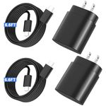 USB C Fast Charger, 2 Pack 25W USB C Wall Charger Super Fast Charging Block for Samsung Galaxy S24 Ultra/S24/S24+/S23 Ultra/S23/S22/S21/Note 20 with 6.6FT Long Type C Charger Cable