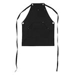 Black Waxed Canvas Tool Aprons, Duty Waterproof Workshop Apron Multi-function Bib Apron with Handy Pockets for Kitchen Garden Working Uniform