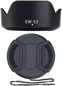 49mm Snap-On Front Lens Cap and Hood fit for Canon M50 M100 M6 with EF-M 15-45mm is STM，EF-S 35mm f/2.8 is STM Lens Replace Canon EW-53 Hood（1 Cap+1 Hood）