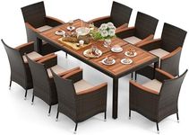 Tangkula 9 Piece Outdoor Dining Set