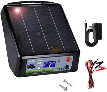 20 Miles Solar Electric Fence Charger, Adjustable Output Voltage: 6/8/10/12kV, 2J Solar Powered Electric Fence Charger Supports Battery/Solar/AC Power,Ideal for Livestock/Garden/Yard/Farm Protection