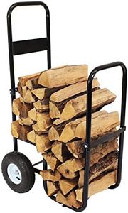 Sunnydaze Outdoor Firewood Log Cart with Pneumatic Tires and Heavy-Duty Polyester/PVC Cover