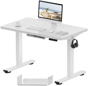 FlexiSpot E1 Plus ONE PIECE Electric Standing Desk Height Adjustable Sit Stand Desk with Memory Smart Panel(100 * 60cm, White Frame+White Desktop)