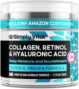 SimplyVital Collagen, Retinol & Hyaluronic Acid Cream - Anti-Aging Face Moisturizer for Face, Neck & Décolleté - Made in USA, Daily Moisturizer Face Cream - 1.7 fl.oz.