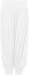 Loxdonz Kids Harem Loose Casual Baggy Sports Dancing Pants Girls Harem Children Trouser (11-12 Years, White)