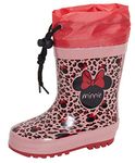 Disney Girls Minnie Mouse Fleece Lined Tie Top Wellington Boots 7 UK Child