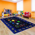 COZYLOOM Non Slip Outer Space Kids Rugs for Playroom Large Throw Carpet for Children Bedroom Kids Playmat Solar System Play Rug for Kids Bedroom Nursery Playroom Classroom, 8' x 10'