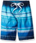 Kanu Surf Boys' Reflection Quick Dry UPF 50+ Beach Swim Trunk, Horizon Navy, 14-16