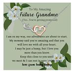 MYOSPARK New Grandma Gift Grandma Necklace Gift First Time Grandmother Jewelry To My Future Grandma Message Card Necklace (CA Future Grandma Card NL)