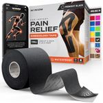 Kinesiology Tape-Incredible Support for Athletic Sports and Recovery+Free Taping Guide-Uncut 2 inch 16.4 feet Roll (Midnight Black + Free Taping Guide, Pack of 1)