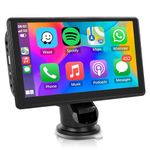 Podofo Portable Carplay Car Radio 7-inch Touchscreen, Bluetooth Car Stereo Wireless Apple Carplay Android Auto Screen for Car Support Airplay Mirror Link/GPS/USB/TF