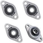 S SYDIEN Pillow Block Bearing 4Pcs 8mm/0.31" ID Silver Zinc Alloy Pillow Block Flange Bearing Self-Alignment KFL08