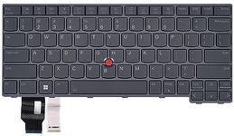 Replacement Keyboard for Lenovo Thinkpad T14 Gen 3 4, Thinkpad L14 Gen 3 4 & Thinkpad P14s Gen 3 4 Series Laptop with Backlit Keyboard US Layout P/N: 5N21D68345, Gray