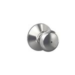 SCHLAGE F40PLY625 F40 PLY 625 Plymouth Door Knob, Bed & Bath Privacy Lock, Bright Chrome