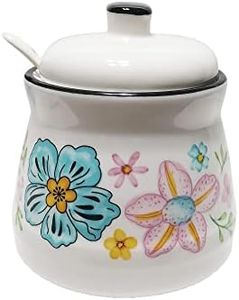 MaoYaMao Ceramic Sugar Bowl with Lid and Spoon Sugar Container Sugar Holder for Coffee Bar,Home and Kitchen 12oz