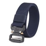 ZORO Men's Tactical Nylon Military Style Webbing Belt with Metal Buckle (Blue, Free Size)