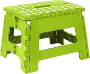 Utopia Home Folding Step Stool - 9” - Super Strong Foldable Step Stool - Lightweight For Kids & Adults with 300 lbs Holding Capacity - Great for Kitchen, Bathroom and Bedroom (Green, 1)