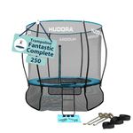 HUDORA Trampoline Fantastic Complete - Garden trampoline with safety net & 250/300cm diameter - Sports trampoline with frame net - Family trampoline with wide edge cover for up to 100kg