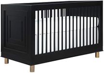 Evolur Loft Art Deco 3-In-1 Convertible Crib In Black, Greenguard Gold Certified, 3 Mattress Height Settings, Features Rounded Spindles, Converts To Toddler Bed & Daybed