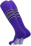 TCK Performance Baseball/Softball Socks (Purple/White/Black, Large)
