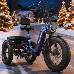 PUCKIPUPPY Electric Trike for Adults 960W Peak, Full Suspension & Reverse Gear Electric Trike Max 25MPH D