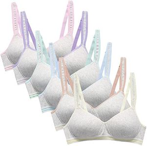 SEAUR Padded Sports Bra for Teens Wireless Training Bras Girls Cotton Training Bra Soft Cup Comfortable Bralette Adjustable Big Girl Bra 32