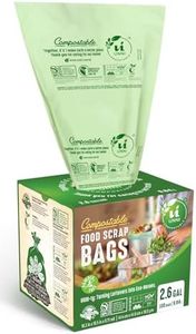 UNNI Compostable Liner Bags, 2.6 Gallon, 9.84 Liter, 100 Count, Extra Thick 0.71 Mil, Small Kitchen Food Scrap Waste Bags, ASTM D6400, US BPI, CMA & Europe OK Compost Home Certified, San Francisco