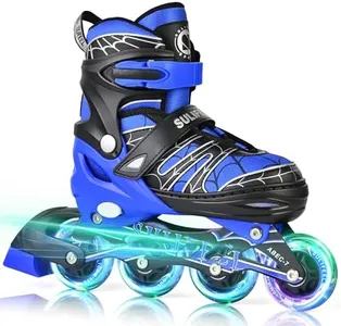SULIFEEL Inline Skates with Blades for Kids Boys Youth Ages 6-12 8-12 5-8 with Light up Wheels 4 Sizes Adjustable Roller Skates for Beginners Indoor Outdoor Sports