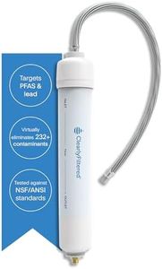 Clearly Filtered Inline Water Filter – Stainless Steel ¼” Fitting | Targets 232+ Contaminants Including PFOA, Lead & Fluoride | Universal ¼” Inline Filter for Refrigerator Water Lines