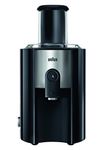 Braun J500 Spin Juicer extractor for whole fruit, citrus & vegetables 900 Watt, 2 speeds, anti splash spout, 1.25L foam seperating jug, dishwasher safe parts- Black