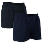 Espionage Big Mens Twin Pack Boxer Shorts in 3XL Waist (48-50 INCHES) Black/Navy