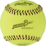 Rawlings | Incredi-Ball Yellow Softstitch Softballs | 11" & 12" Options | Cloth & Synthetic Leather Cover Options | 12 Count