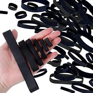 60 Mixed Count Heavy Duty Rubber Bands 6 Size Black Thick Wide Rubber Bands Assorted Size for Hiking Camping Survival Sports Supplies (Black)