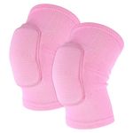 Sibba Kids Knee Pad, Breathable Elastic Knee Brace, Anti-Slip Padded Sponge Knee Protector for Volleyball Dance Running Skating Basketball Football Sports(Pink)