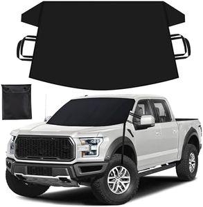 EcoNour Windshield Snow Cover with S-Hooks | Heavy-Duty 600D Oxford Fabric | Waterproof Winter Car Windshield Cover for Pickup Trucks, SUVs & Vans | All-Weather Protection | XL (74"x43")