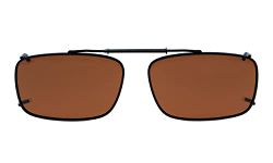 Eyekepper Metal Frame Rim Polarized Lens Clip On Sunglasses 56 * 34MM Brown Lens