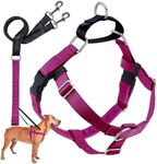 2 Hounds Design Freedom No Pull Dog Harness | Comfortable Control for Easy Walking |Adjustable Dog Harness and Leash Set | Small, Medium & Large Dogs | Made in USA | Solid Colors | 1" XXL Raspberry
