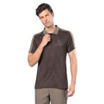 TECHNOSPORT Men's Slim Fit Polyester Printed Athleisure Polo T-Shirt with Half Sleeve, Moisture Wicking and Quick Dry - (MTP744CFB_Coffee Bean_L)