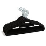 20 Non Slip Velvet Hangers | Heavy Duty Black Felt Coat Hangers |360 Degree Swivel Hooks |Premium Space Saving Design