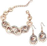 Shining Diva Fashion Cubic Zirconia Stylish Gold Plated Rose Gold Jewellery Set for Women (cmb290_9556b_9929)