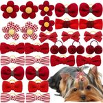 Mruq pet 20pc Red Small Dog Hair Bo