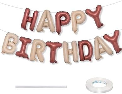 Ponmoo Foil Globos de Happy Birthday Banner - Chocolate Caramelo, Cumpleaños Globos para La Decoración Aniversario Fiesta, Globo de Feliz Cumpleaños Suministros Decoración Globo Party