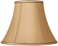 Tan and Brown Medium Bell Lamp Shade 7" Top x 14" Bottom x 11" High (Spider) Replacement with Harp and Finial - Springcrest