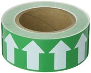 Brady 91421 2" Width, 90' Length, B-946 High Performance Vinyl, White on Green Color Arrow Tape