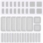 Rattmety 20 Sheets Window Screen Repair Kit, Self-Adhesive Fiberglass Screen Door Mesh Replacement Patches, Anti-Mosquito Tape for Windows Doors Tent Net to Cover Holes 3 Sizes